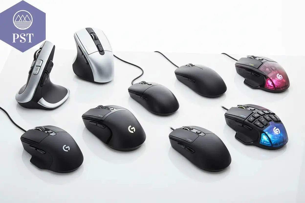 PC Mäuse exemplarisch für unterschiedliche Anwendungen Anwendungsbereiche & Nutzer von der kabelgebundenen Computermaus zu kabellosen programmierbaren ergonomischen Mäusen Gaming Maus für CAD & Bildbearbeitung Gaming Mouse RGB PS Tradings